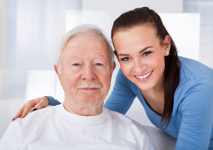 Caretaker With Senior Man At Nursing Home in Glenolden, PA Caretaker With Senior Man At Nursing Home in Glenolden, PA