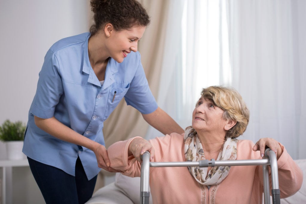 Senior Woman Using Walking Frame in Chadds Ford, PA